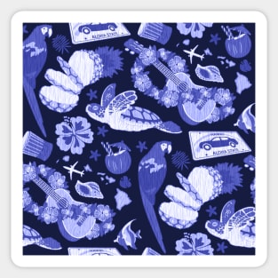 You Got the Blue Hawaiian Woodcut Pattern! Sticker